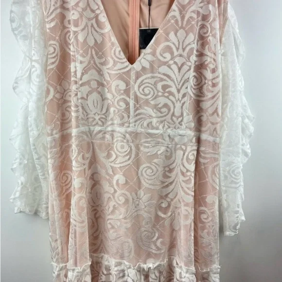 LASULA Lace Mini Dress Ruffle Hem Plus size 22 ASOS New With Tags UK26 - Picture 3 of 8